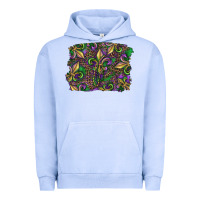 Pigment Grape Ice Mardi Gras Fleur De Lis Urban Hoodie - RanaPortraitStore