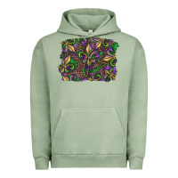 Pigment Oil Green Mardi Gras Fleur De Lis Urban Hoodie - RanaPortraitStore