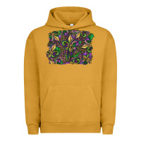 Pigment Peanut Butter Mardi Gras Fleur De Lis Urban Hoodie - RanaPortraitStore