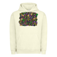 Pigment Pistachio Mardi Gras Fleur De Lis Urban Hoodie - RanaPortraitStore
