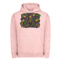 Pigment Salmon Mardi Gras Fleur De Lis Urban Hoodie - RanaPortraitStore