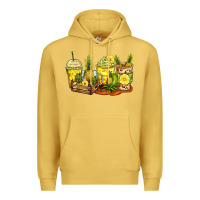 Antique Gold pineapple farm fresh coffee cups Premium Hoodie - Zillion Design Studio