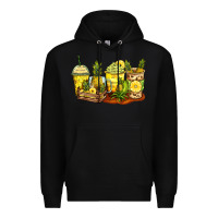 Black pineapple farm fresh coffee cups Premium Hoodie - Zillion Design Studio