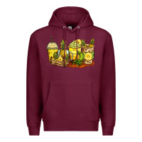 Burgundy pineapple farm fresh coffee cups Premium Hoodie - Zillion Design Studio
