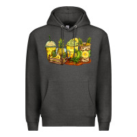 Charcoal Heather pineapple farm fresh coffee cups Premium Hoodie - Zillion Design Studio
