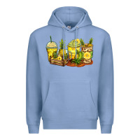 Colony Blue pineapple farm fresh coffee cups Premium Hoodie - Zillion Design Studio