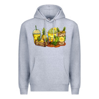 Heather Grey pineapple farm fresh coffee cups Premium Hoodie - Zillion Design Studio