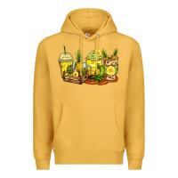 Mustard pineapple farm fresh coffee cups Premium Hoodie - Zillion Design Studio