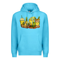 Ocean Blue pineapple farm fresh coffee cups Premium Hoodie - Zillion Design Studio