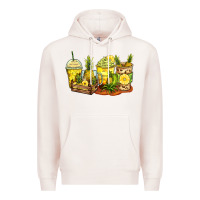 Pale Pink pineapple farm fresh coffee cups Premium Hoodie - Zillion Design Studio