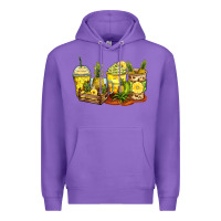 Purple pineapple farm fresh coffee cups Premium Hoodie - Zillion Design Studio