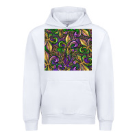 White mardi gras fleur de lis Urban Hoodie - RanaPortraitStore
