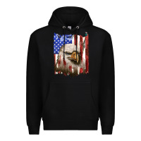 Black usa flag with eagle head Premium Hoodie - texasbilliewilder