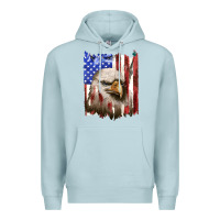 Blue Mist usa flag with eagle head Premium Hoodie - texasbilliewilder