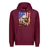 Burgundy usa flag with eagle head Premium Hoodie - texasbilliewilder