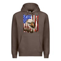 Coffee usa flag with eagle head Premium Hoodie - texasbilliewilder