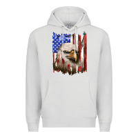 Dove Grey usa flag with eagle head Premium Hoodie - texasbilliewilder