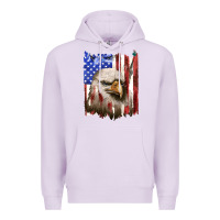 Lilac usa flag with eagle head Premium Hoodie - texasbilliewilder