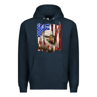 Navy usa flag with eagle head Premium Hoodie - texasbilliewilder