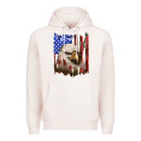 Pale Pink usa flag with eagle head Premium Hoodie - texasbilliewilder