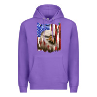 Purple usa flag with eagle head Premium Hoodie - texasbilliewilder