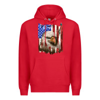 Red usa flag with eagle head Premium Hoodie - texasbilliewilder