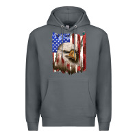 Rock usa flag with eagle head Premium Hoodie - texasbilliewilder