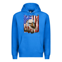 True Royal usa flag with eagle head Premium Hoodie - texasbilliewilder