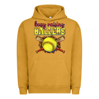 Pigment Peanut Butter busy raising ballers softball Urban Hoodie - texasbilliewilder