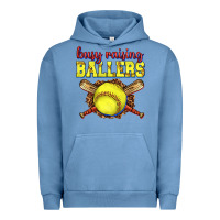 Pigment Pebble Blue busy raising ballers softball Urban Hoodie - texasbilliewilder