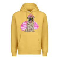 Antique Gold balerina pug with tutu Premium Hoodie - RanaPortraitStore
