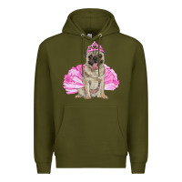 Army Green balerina pug with tutu Premium Hoodie - RanaPortraitStore