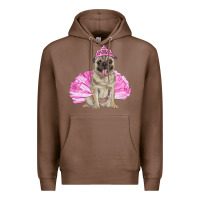 Chestnut balerina pug with tutu Premium Hoodie - RanaPortraitStore