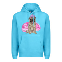 Ocean Blue balerina pug with tutu Premium Hoodie - RanaPortraitStore