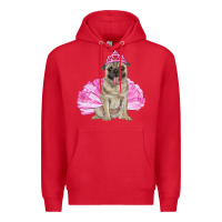 Red balerina pug with tutu Premium Hoodie - RanaPortraitStore