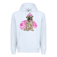 White balerina pug with tutu Premium Hoodie - RanaPortraitStore