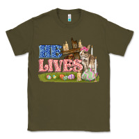 Army Green he lives easter Classic Tee - FaDigitalArtStudio