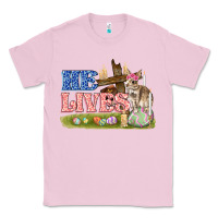 Bubblegum Pink he lives easter Classic Tee - FaDigitalArtStudio