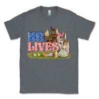 Charcoal Heather he lives easter Classic Tee - FaDigitalArtStudio
