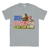 Heather Grey he lives easter Classic Tee - FaDigitalArtStudio