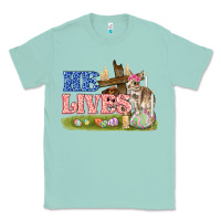 Seafoam he lives easter Classic Tee - FaDigitalArtStudio