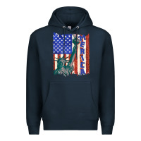 Navy usa flag with statue of liberty Premium Hoodie - texasbilliewilder