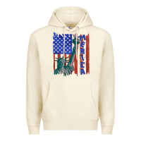 Sandshell usa flag with statue of liberty Premium Hoodie - texasbilliewilder