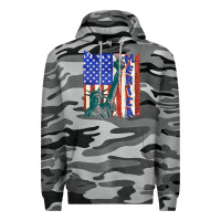 Slate Camo usa flag with statue of liberty Premium Hoodie - texasbilliewilder