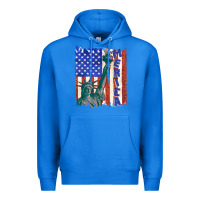 True Royal usa flag with statue of liberty Premium Hoodie - texasbilliewilder