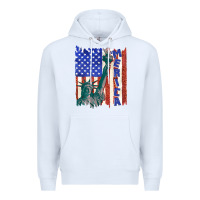 White usa flag with statue of liberty Premium Hoodie - texasbilliewilder