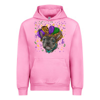 Fuchsia Pink mardi gras french bulldog Urban Hoodie - RanaPortraitStore