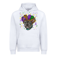 White mardi gras french bulldog Urban Hoodie - RanaPortraitStore