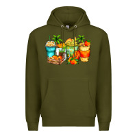 Army Green mango farm fresh coffee cups Premium Hoodie - Zillion Design Studio
