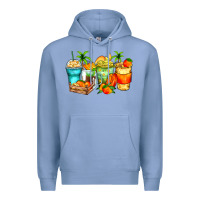 Colony Blue mango farm fresh coffee cups Premium Hoodie - Zillion Design Studio